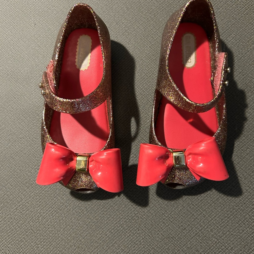 Mini Melissa Mary Jane Shoes with Red Bow